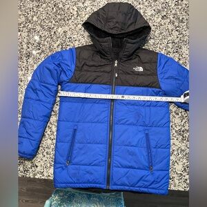 Boys xl mens small north face jacket fuzzy puffer coat